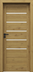 drewniane drzwi wewnętrzne z przeszkleniami